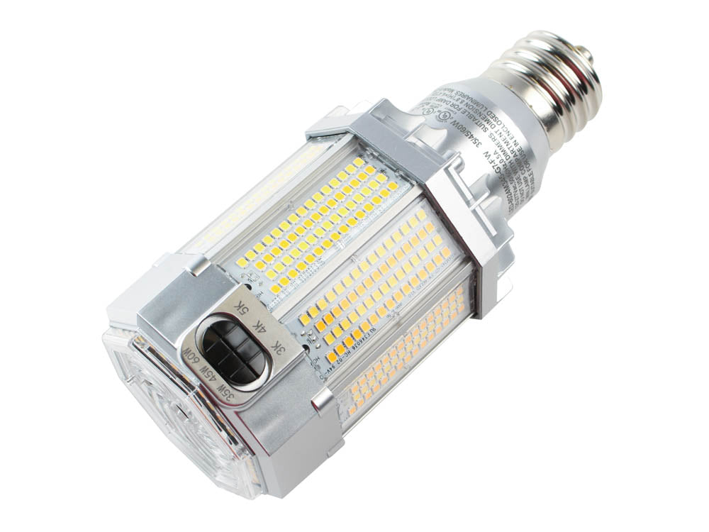 Light Efficient Design FlexWatt + FlexColor 35/45/60 Watt LED Corn Bulb, Replaces 175 - 320 Watts, Ballast Bypass, E39 Base