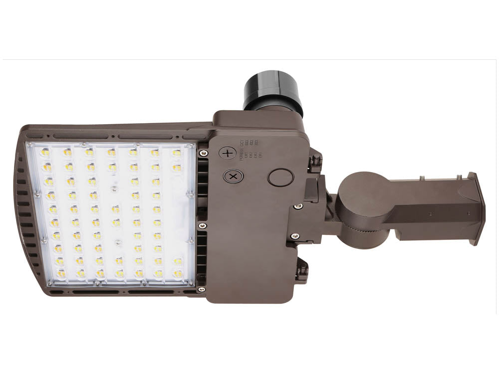 Dimmable LED Area Fixture With Slipfitter Mount & Photocell, Type III, Wattage & Color Selectable