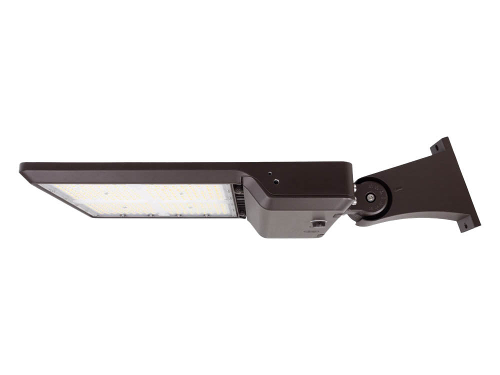 Maxlite Slim LED Area Fixture With Flexible Arm, Dimmable, Wattage & Color Selectable, Type III, C-Max Compatible